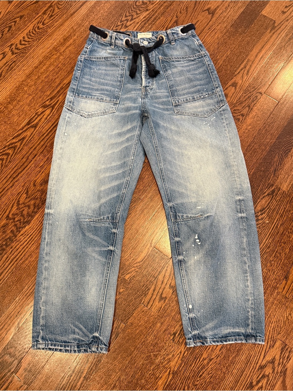 Free People We the Free Moxie Low Slung Jeans - Timeless Blue 27 Long Length